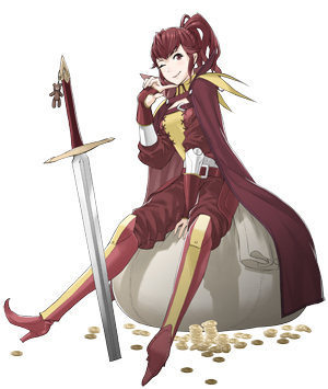 Anna
Primera imagen mostrada del libro [url=http://www.fireemblemwod.com/articulo-1349553501]"Fire Emblem Awakening Knights of Iris".[/url]
