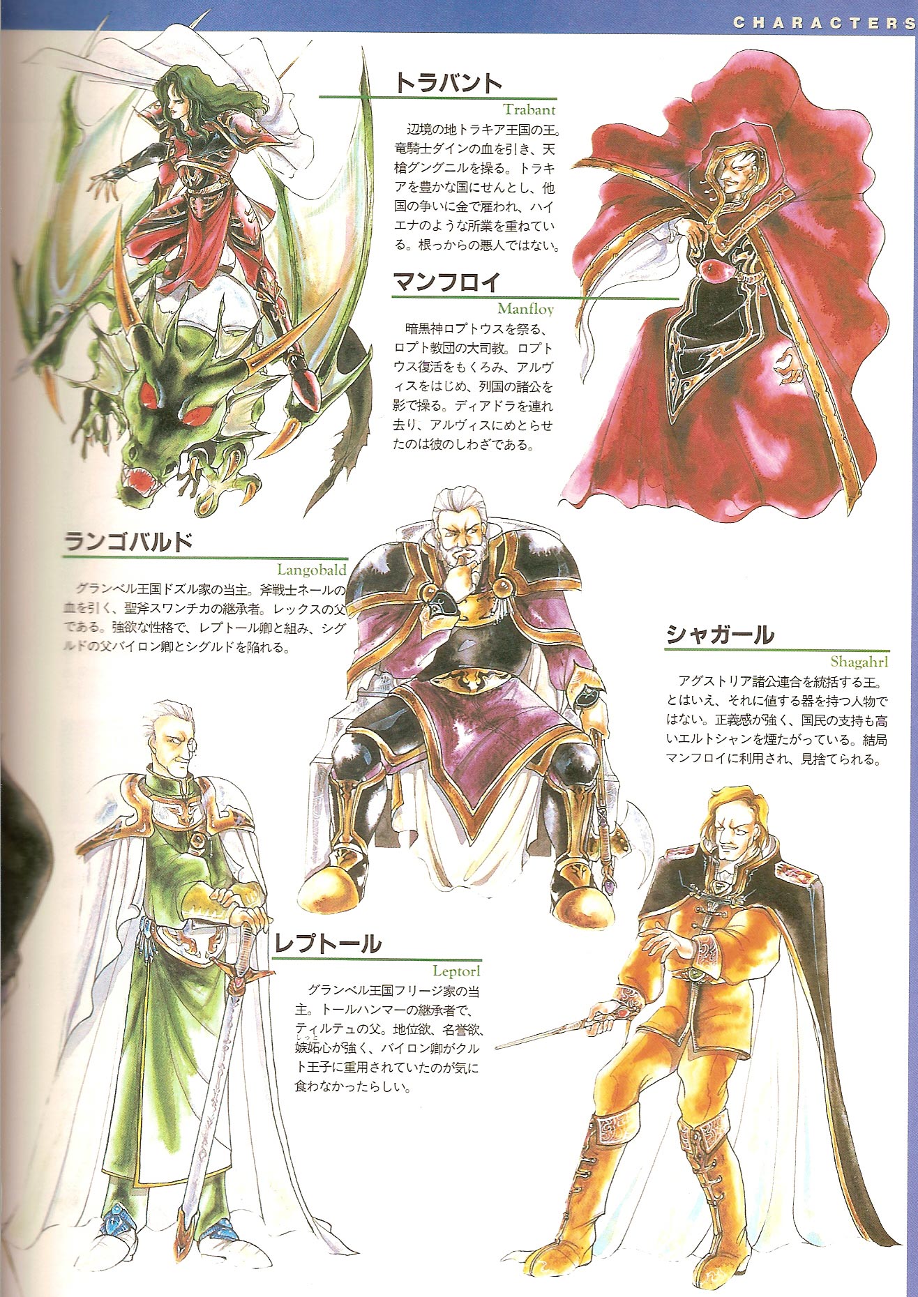 Travant, Manfroy, Langobalt, Shagarl, Leptor
