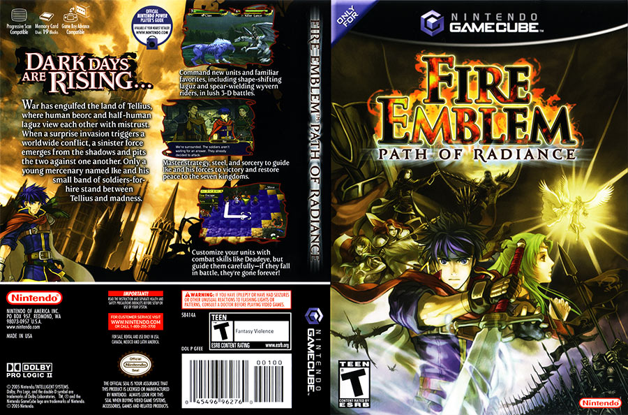 Cover / Caratula  de Path of Radiance Americano
[url=https://www.fireemblemwod.com/descargas/caratula_FE9.rar]Descargar[/url] - 3268x2156 px (2mb)
Palabras clave: Black Knight Caballero Negro Soren Mist Titania Ike Elincia Reyson Leanne PathOfRadiance