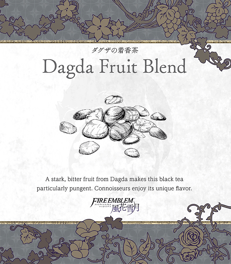 Dagda Fruit Blend
Parte del [url=https://www.fireemblemwod.com/articulo-1478358486]set oficial de té[/url] de Three Houses.
