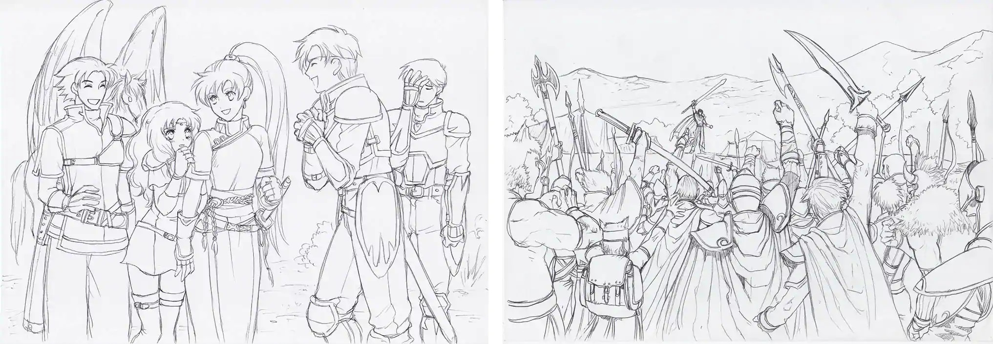 Bocetos (FE7 y FE8)
Del Fire Emblem Expo II
Palabras clave: Wil Florina Lyn Sain Kent Ike