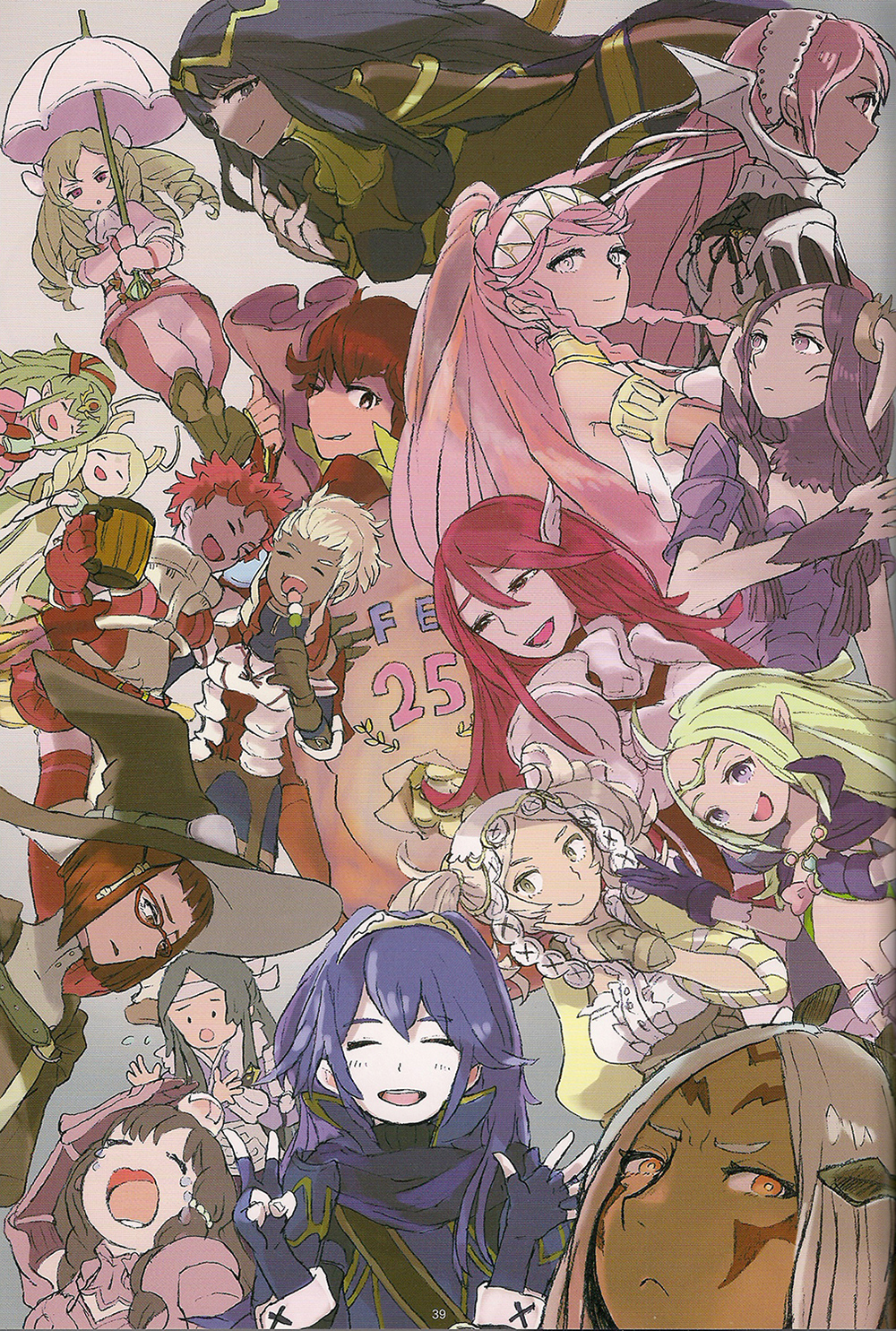 Aniversario 25 - Chicas de Awakening
Del Official Staff Book
Palabras clave: Nowi Maribelle Tharja Tiki Emmeryn Sully Anna Flavia Olivia Cherche Panne Cordelia Lissa Aversa Lucina Sayri Miriel Sumia