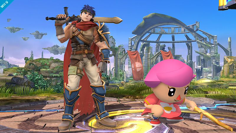 14 (2) (22/05/2014)
"Para este juego, el diseño de Ike está basado en el héroe que aparece en Fire Emblem: Radiant Dawn. Su espada hace un enorme daño en Smash Bros., así que ¡este diseño le queda bastante bien! Estén tranquilos, puede usar Aether igualmente."
